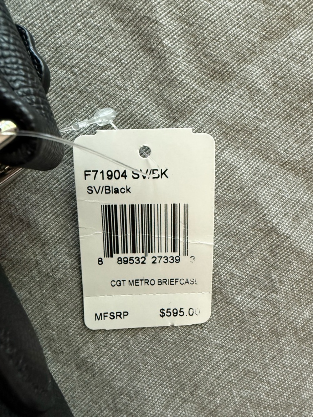 Coach Black Leather Briefcase with Silver Hardware - Picture 2 of 4